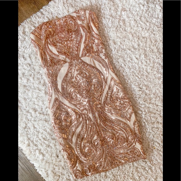 Banjul Dresses & Skirts - Nude Banjul Sequin Bodycon Dress
